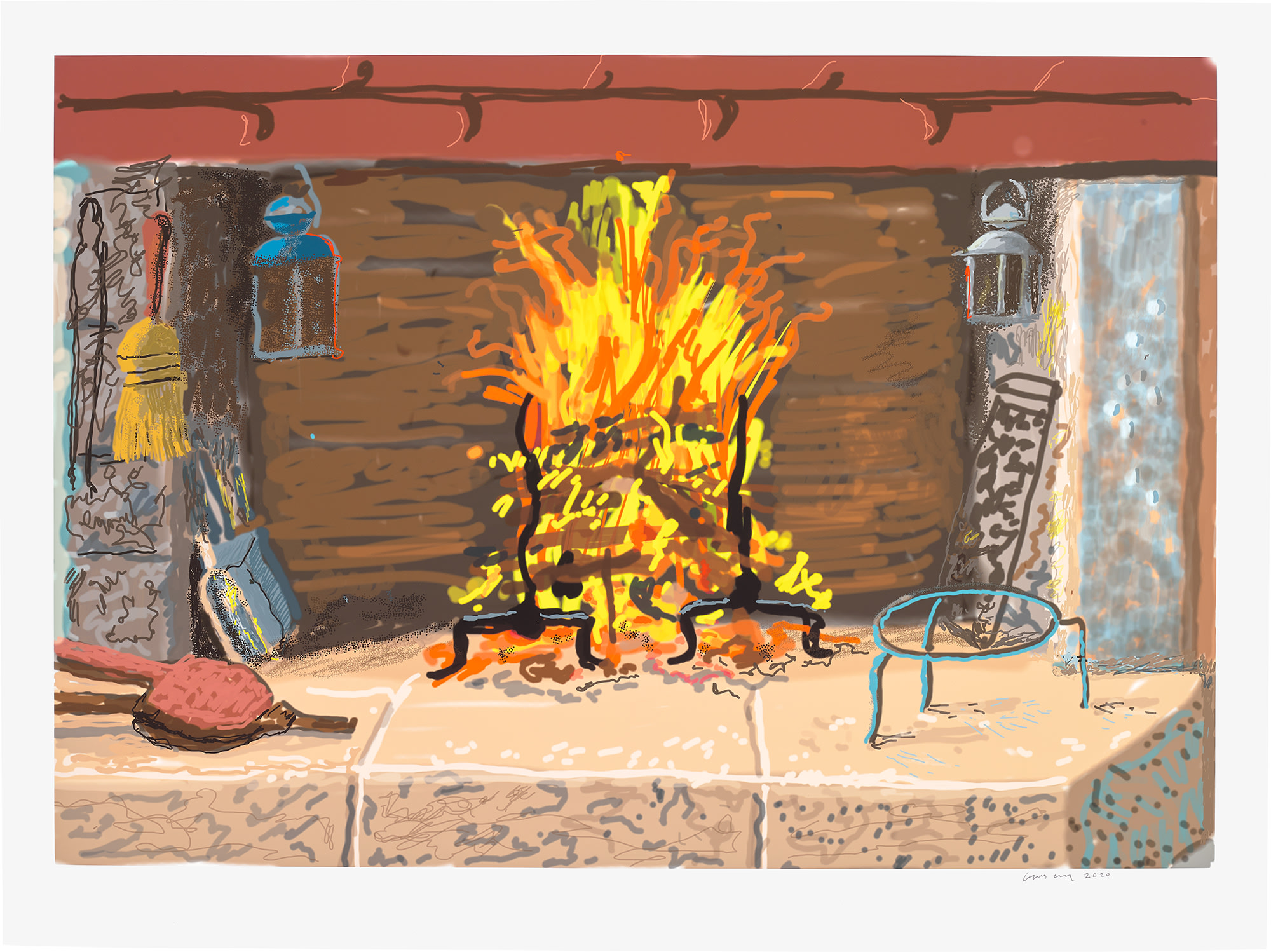 <p><strong>DAVID HOCKNEY</strong> <em>A Bigger Fire, </em>from<em> My Normandy,</em> 2020</p>
